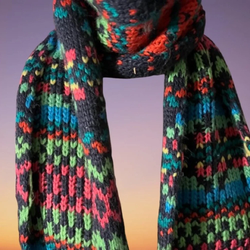 Aeropostale Multicolor Fair Isle Knit Scarf